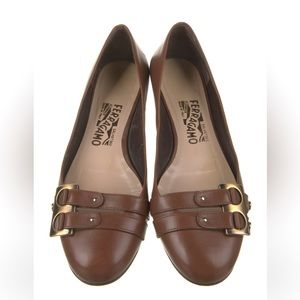 EUC Salvatore Farragmo brown ballet flats in Sz 8 1/2